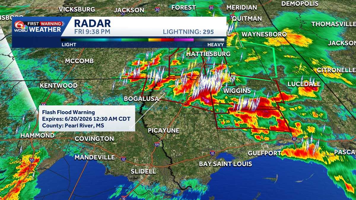 Mississippi and Louisiana Flash Flood Warnings Issued