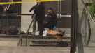 Suspect Cole Tomas Allen lies on the floor after being detained by law enforcement personnel at the Washington Hilton on April 25, 2026, in this screengrab from a video.