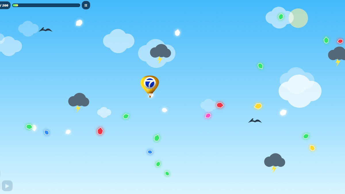 INTERACTIVE GAME: Fly in a hot air balloon and catch gems in the Albuquerque sky