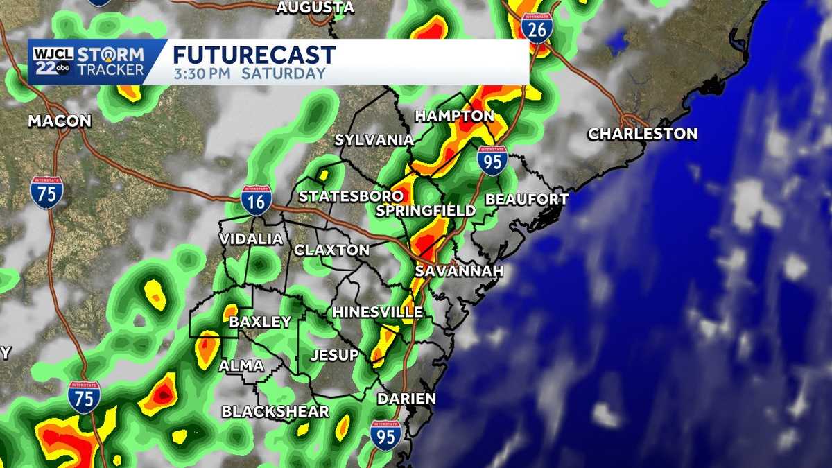 Scattered thunderstorms possible over the holiday weekend...the timing for SE Georgia, Lowcountry