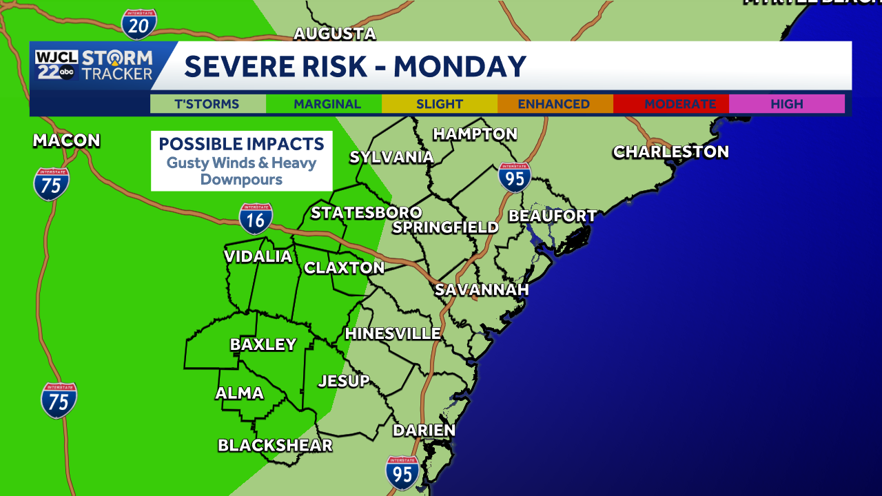 Scattered showers & t-storms possible on Memorial Day for SE Georgia ...