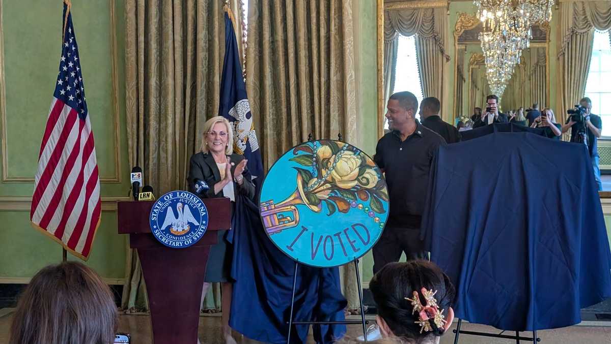 Louisiana unveils new voter sticker designed by New Orleans artist