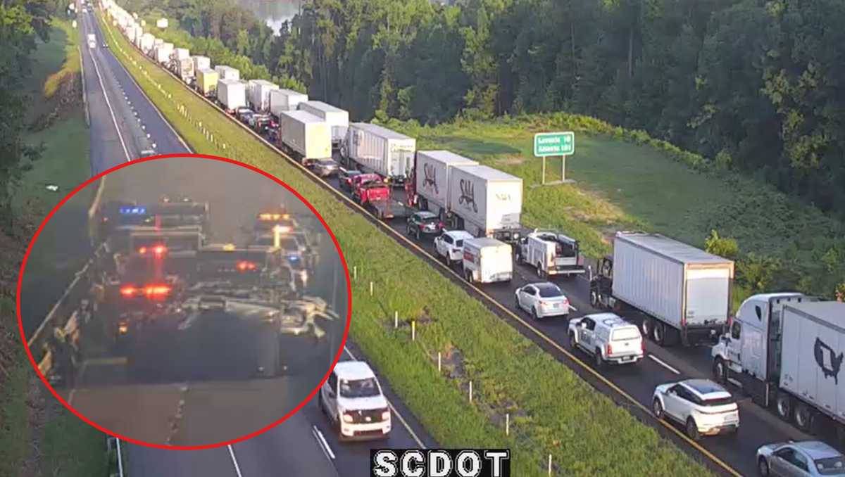 All lanes blocked on I-85 near Georgia/South Carolina state line - WYFF