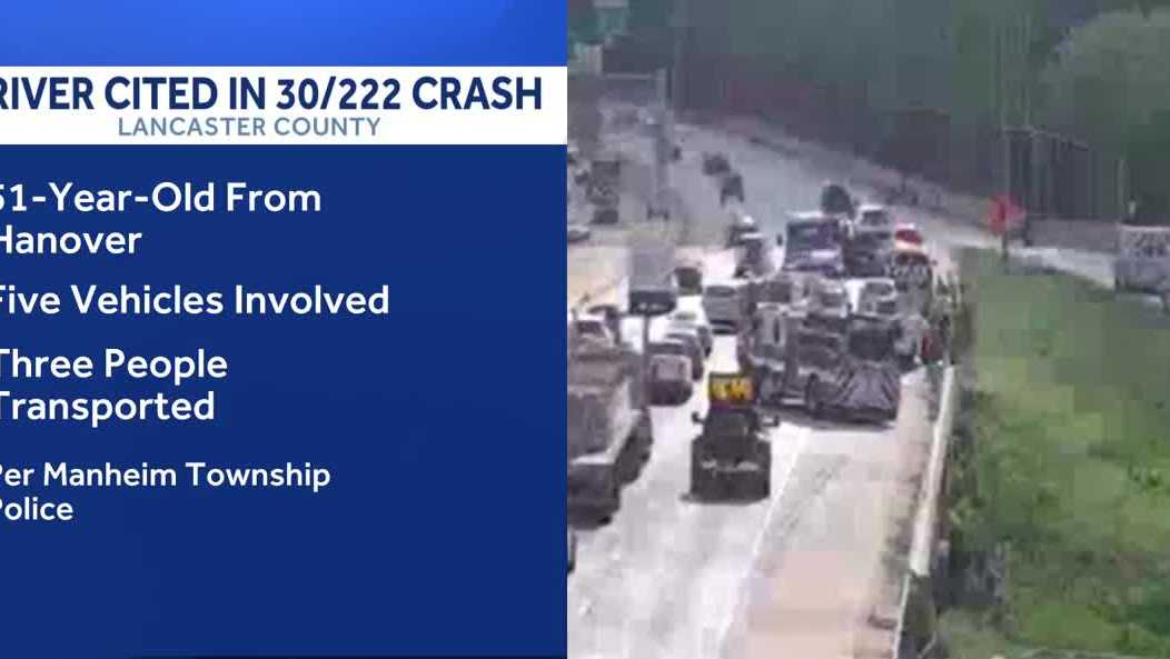 5-vehicle crash on Route 30 in Lancaster County leaves 3 injured