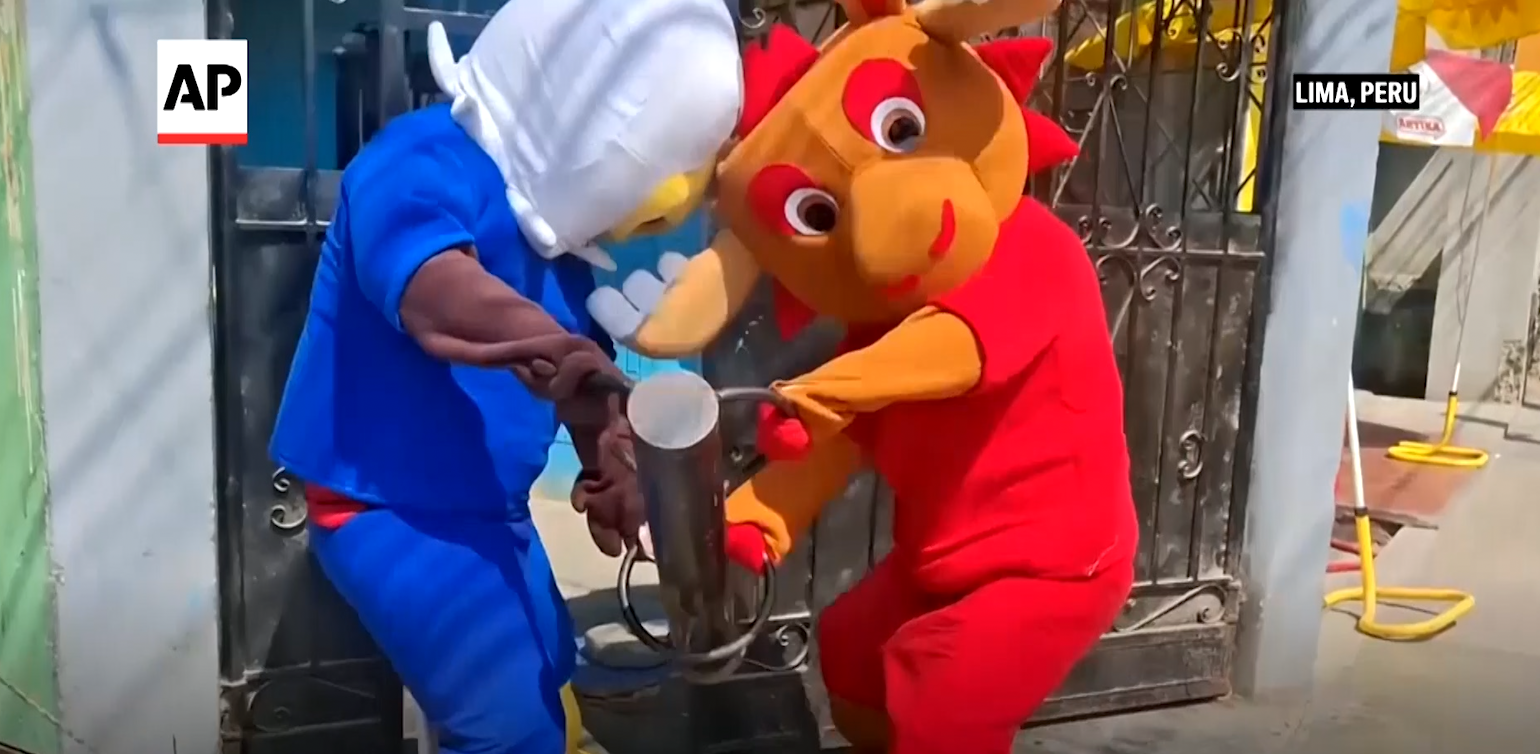 WATCH: Police disguised as World Cup mascots arrest suspected drug dealer in Peru
