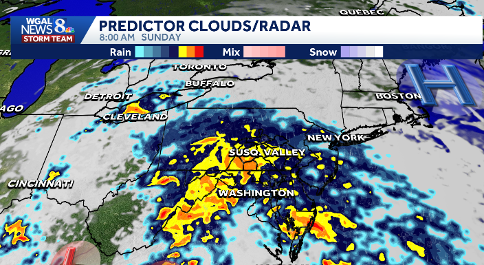 Light Intensity Drizzle Impact Sunday: Widespread light to moderate rain, breezy & cool - WGAL