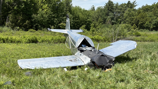 Plane crashes at Jaffrey Airport; pilot taken to hospital