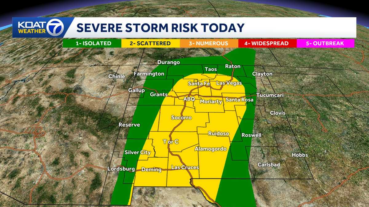 Severe Weather Threatens New Mexico With Tornadoes And Hail