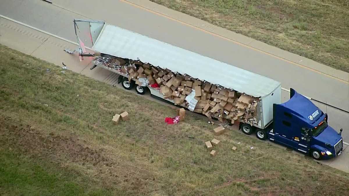Semi-trailer crash causes major traffic backup on northbound I-35 near Guthrie