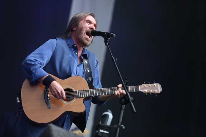 Dennis Locorriere of Dr Hook performs on stage during Punchestown Music Festival at Punchestown Racecourse on July 29, 2017, in Naas, Ireland.