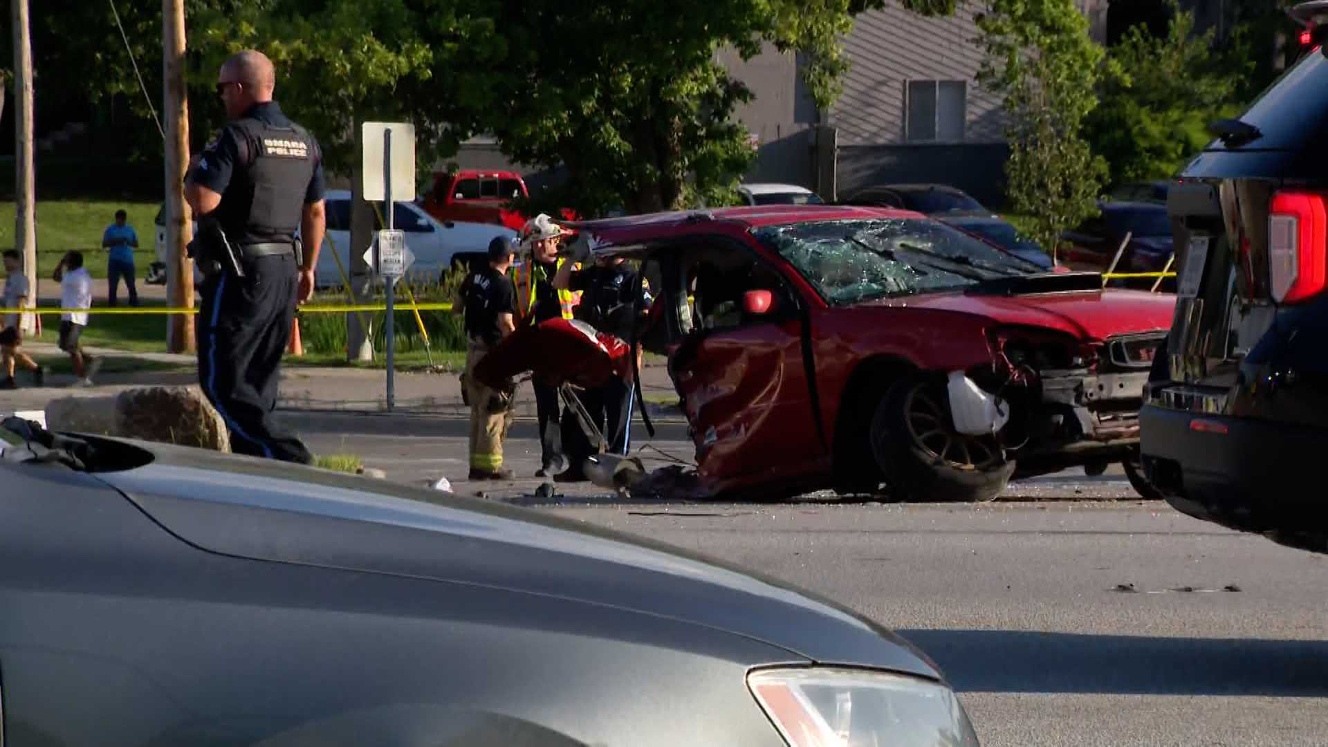 Omaha police investigate crash that sent children to the hospital with CPR in progress