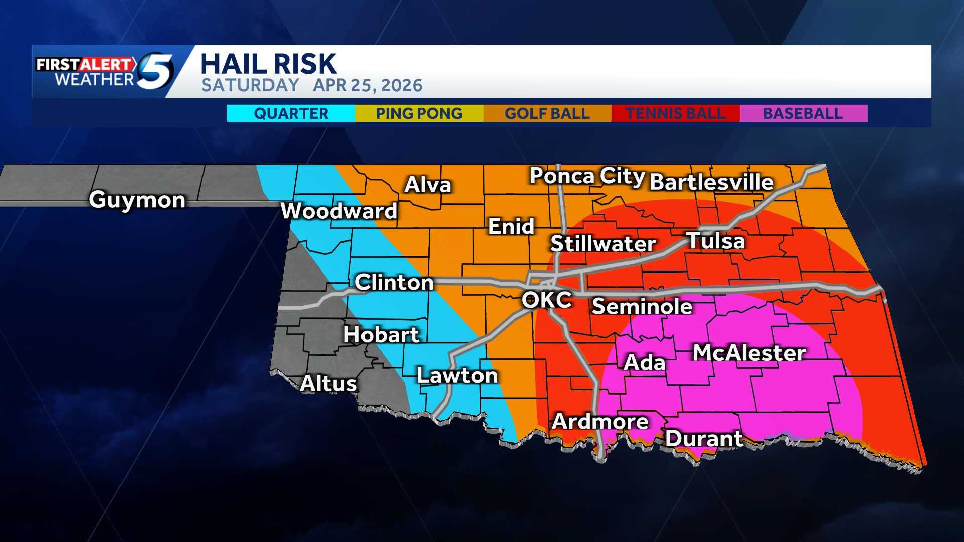 Oklahoma severe storm and tornado risk continues Sunday - KOCO