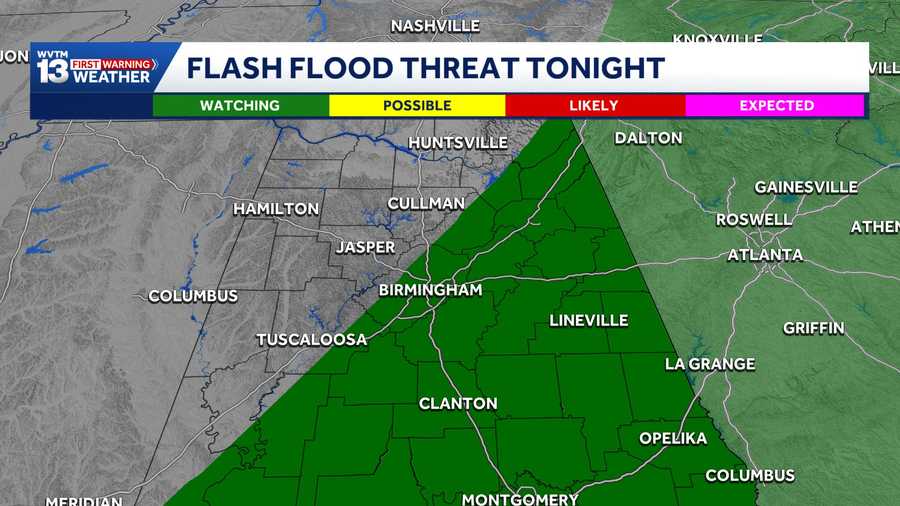 Alabama forecast: Strong to severe storms bring flood risk - WVTM