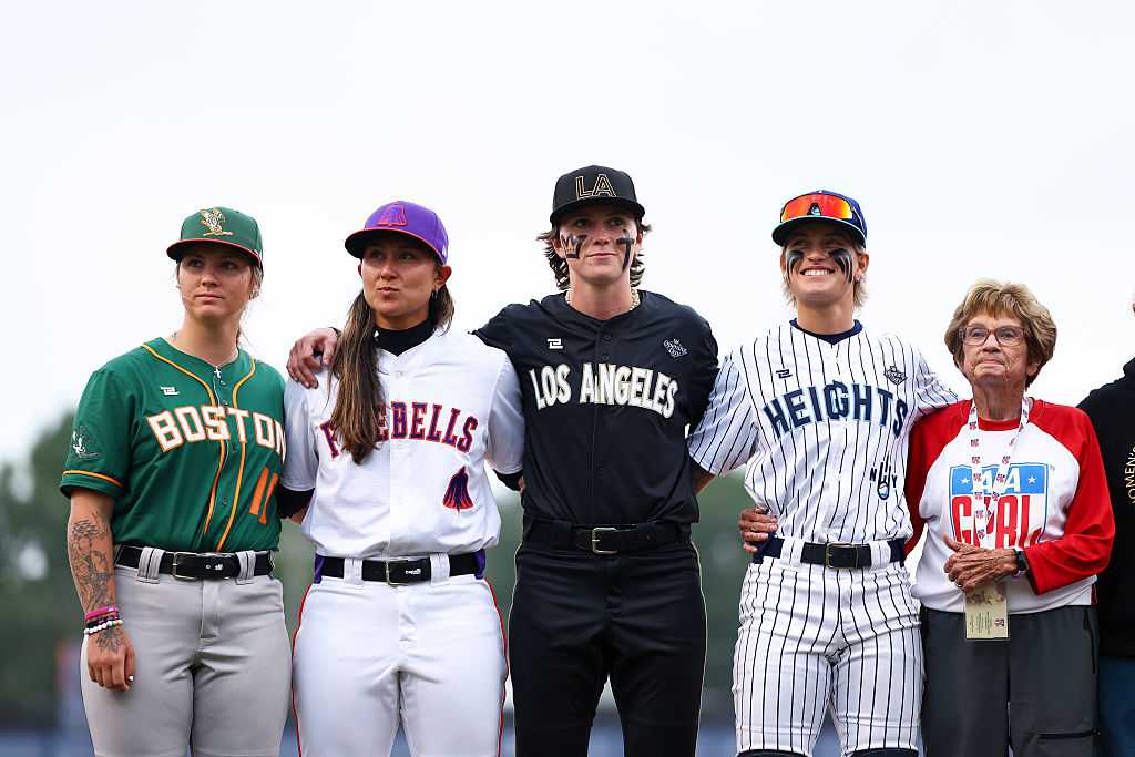 Women's Professional Baseball League makes a rainy debut in front of enthusiastic crowd