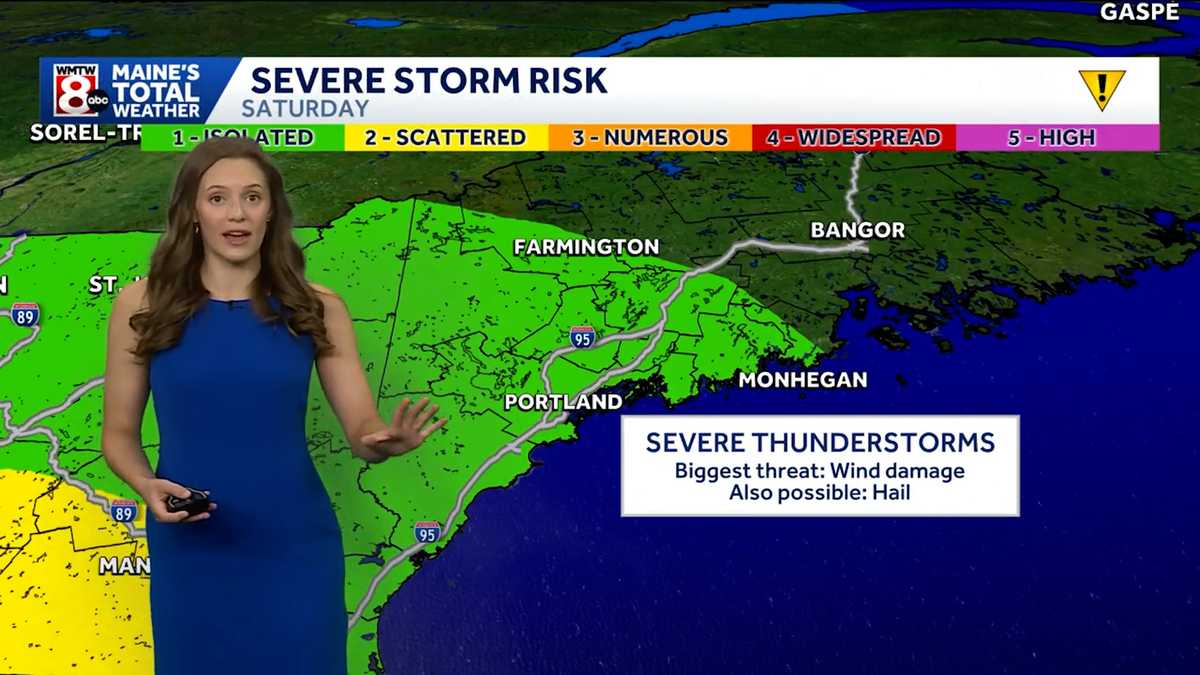 Chance of severe storms in Maine starting Saturday afternoon