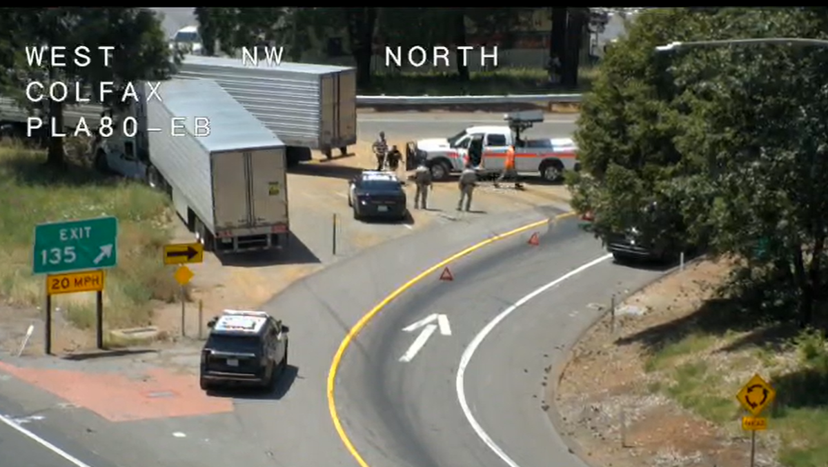 Westbound I-80 near Secret Town closed due to oil spill, Caltrans says