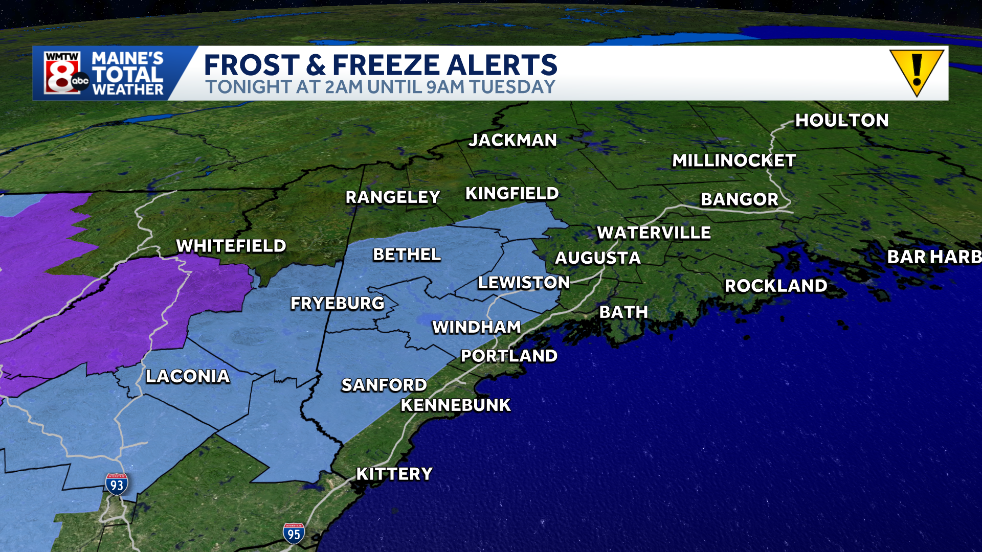 Frost possible for more Mainers Monday night