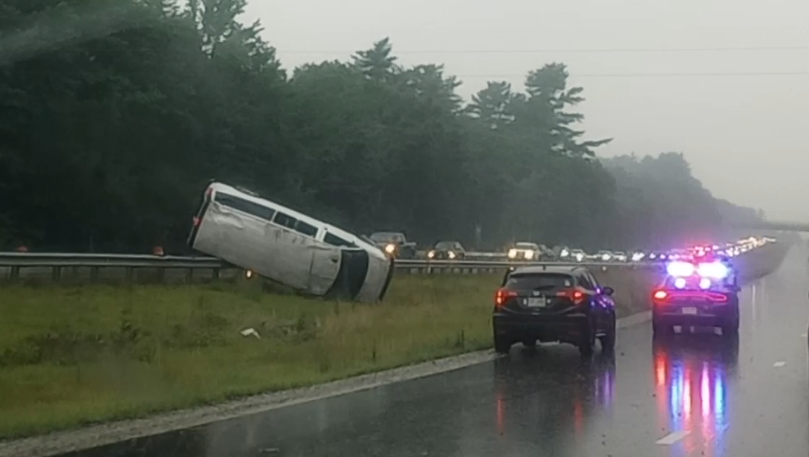 Rollover crash on Route 101 closes high-speed lanes