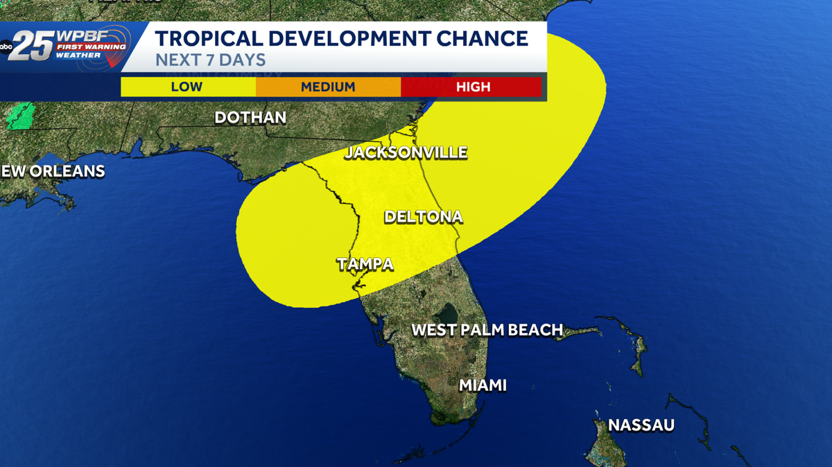 Area of low pressure has chance of forming in the northeastern Gulf