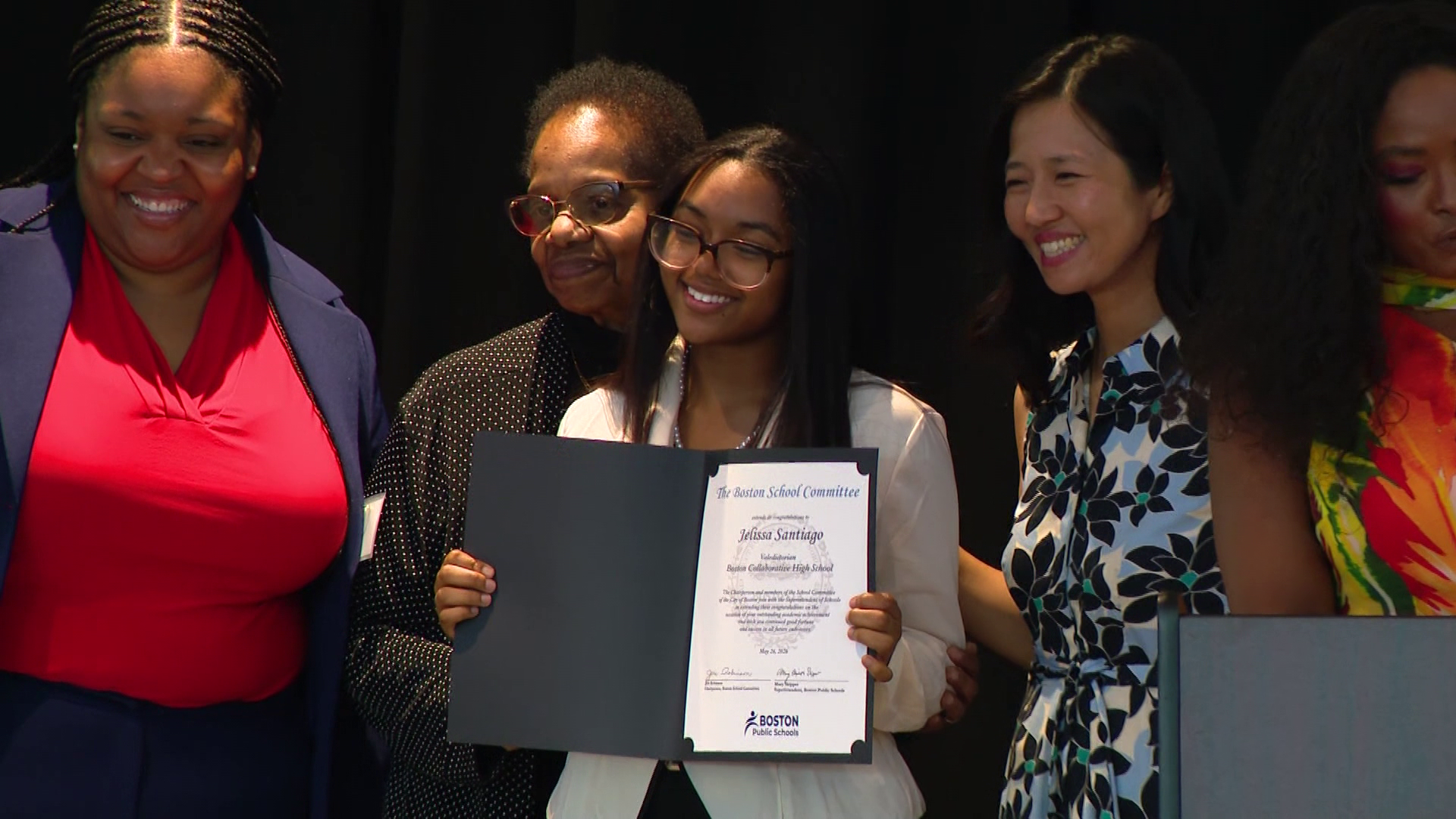Boston valedictorians honored at Fenway Park