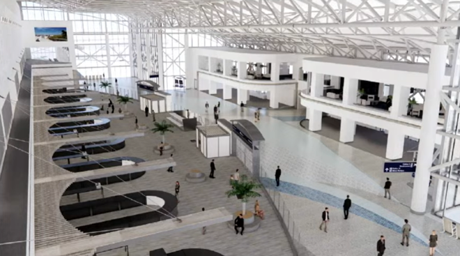 Rendering of new single central ﻿TSA checkpoint