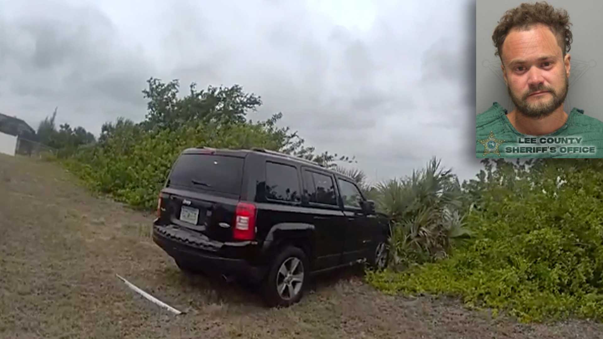 Shirtless driver accused of DUI after crashing near Cape Coral canal and disappearing