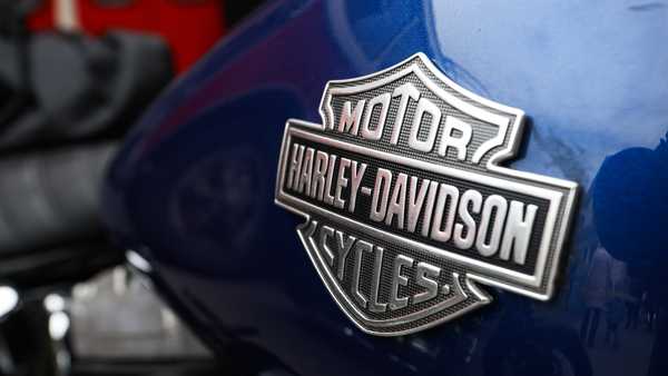 Harley Davidson logo seen on a motorcycle. (Photo by Artem Priakhin/SOPA Images/LightRocket via Getty Images)