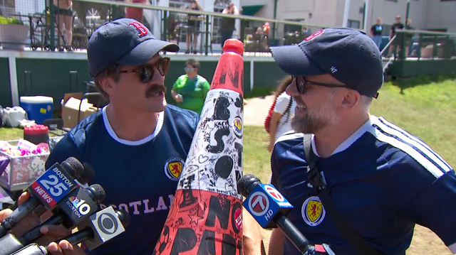 Viral Boston-Scotland traffic cone arrives at World Cup watch party
