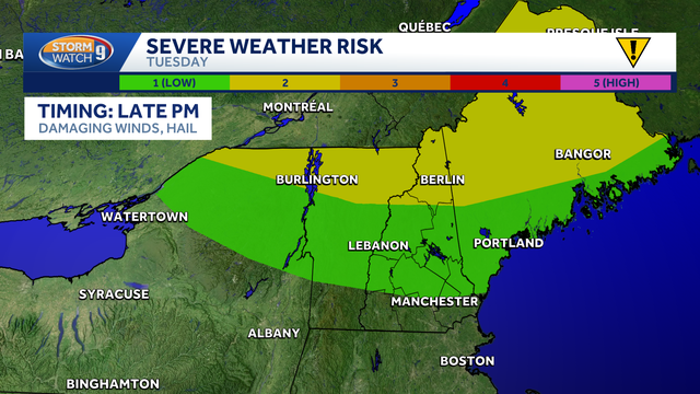 Alert Day Tuesday: Severe weather possible Tuesday afternoon, evening in New Hampshire