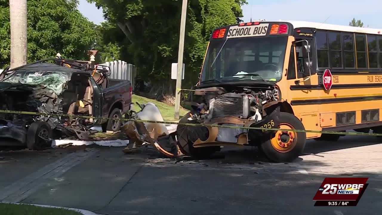 4 hospitalized after school bus and truck collide in South Florida