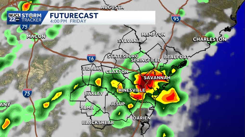 Showers and thunderstorms likely this afternoon in Savannah