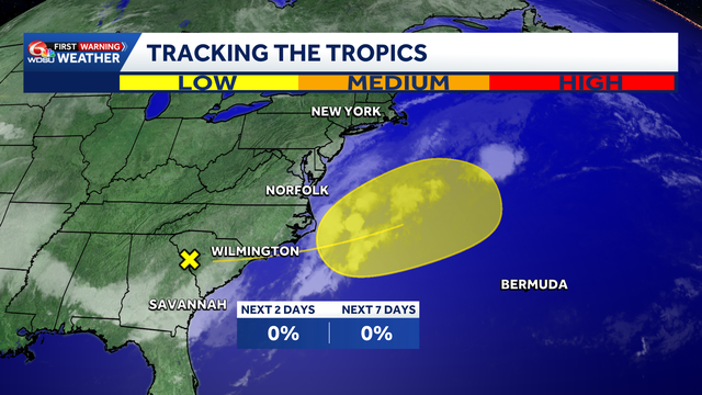 Arthur's remnants has a low chance of development in the Atlantic