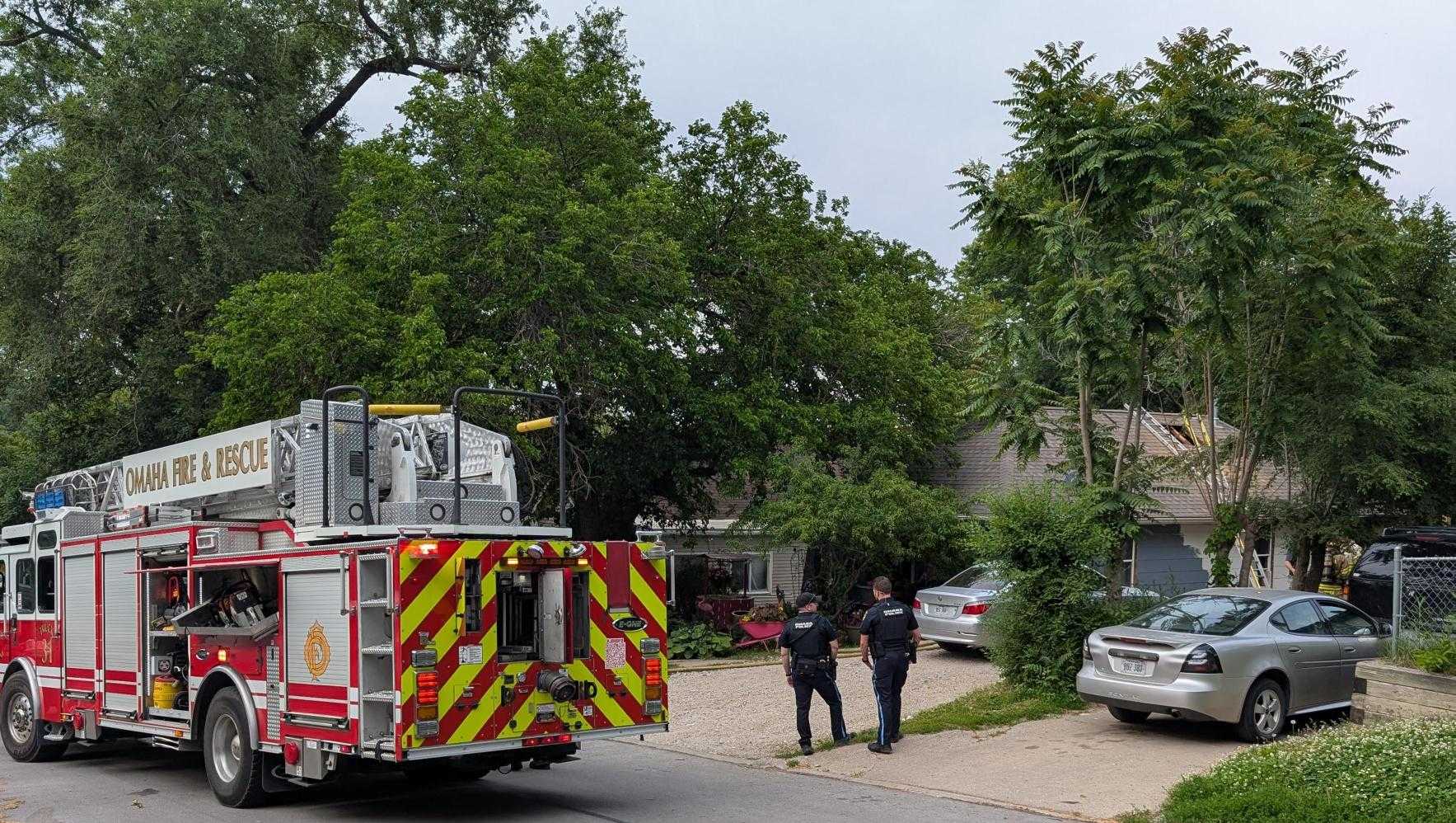 Firefighters battle fire at south Omaha house