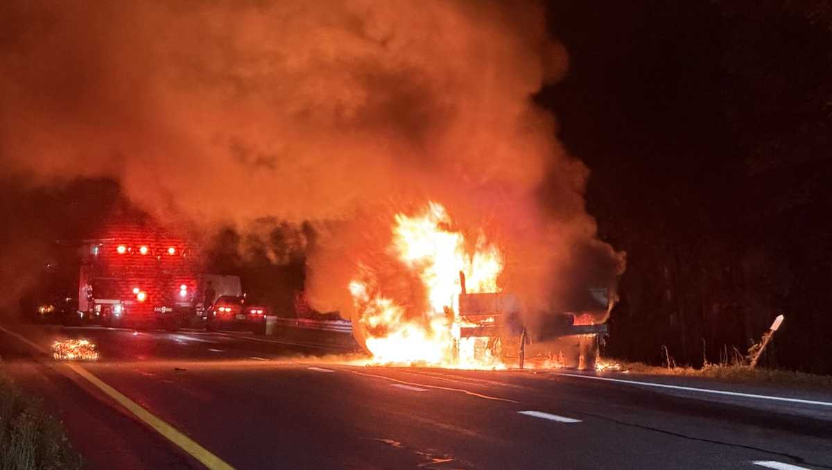 Tanker fire closes portion of Interstate in Chittenden County