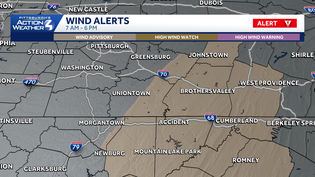 Wind gusts to stay strong throughout Thursday in Western Pennsylvania