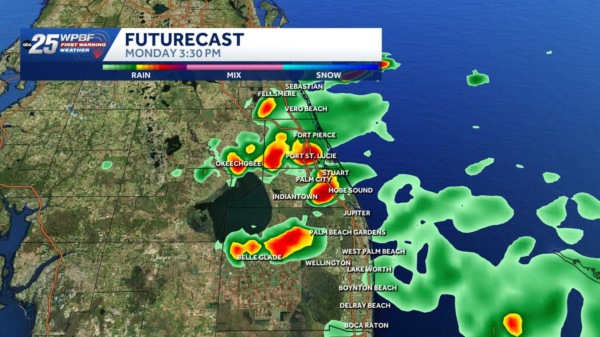 Chance for showers and thunderstorms as cold front moves across the area