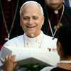 Pope returns to sanctuary where he prayed after election and unveils a fresco depicting the event
