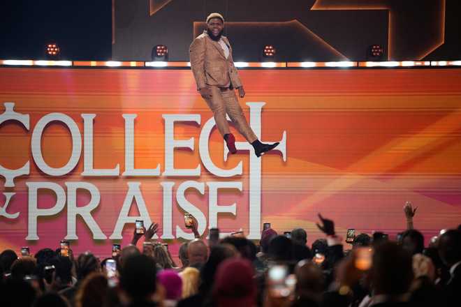Host Druski appears during the opening of the BET Awards on Sunday, June 28, 2026, at the Peacock Theater in Los Angeles.