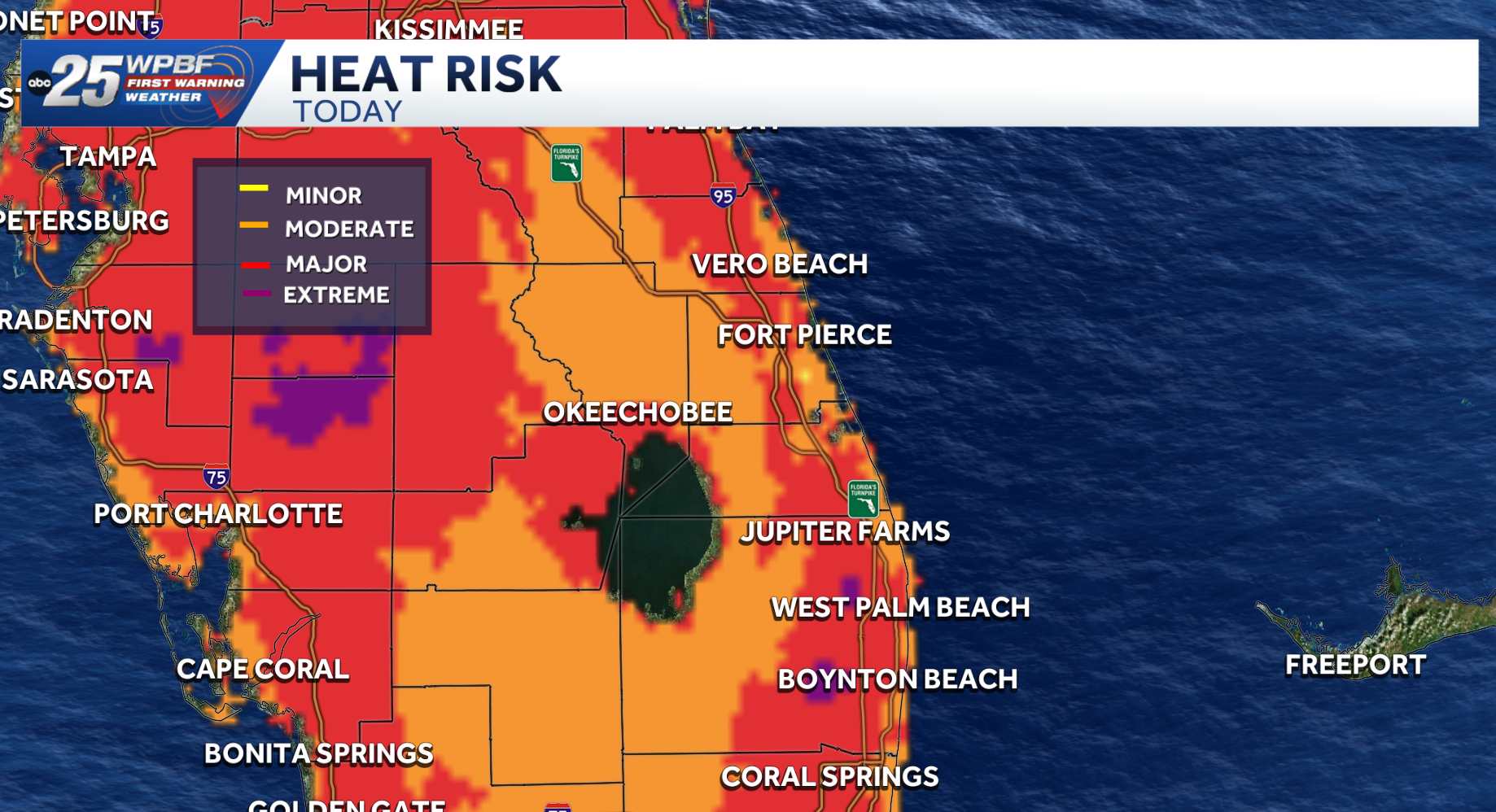 Heat advisory issued for Treasure Coast, Palm Beach, Okeechobee counties