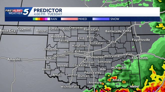 Oklahoma Weather Forecast: Storms with hail risk Tuesday morning