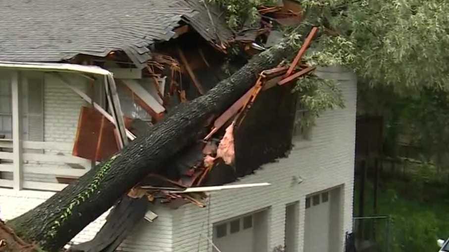 WATCH: Strong storms topple trees, damage homes across Central Alabama