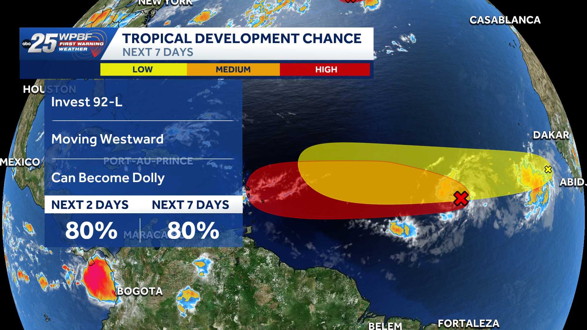 Tracking Invest 92-L in Central Tropical Atlantic