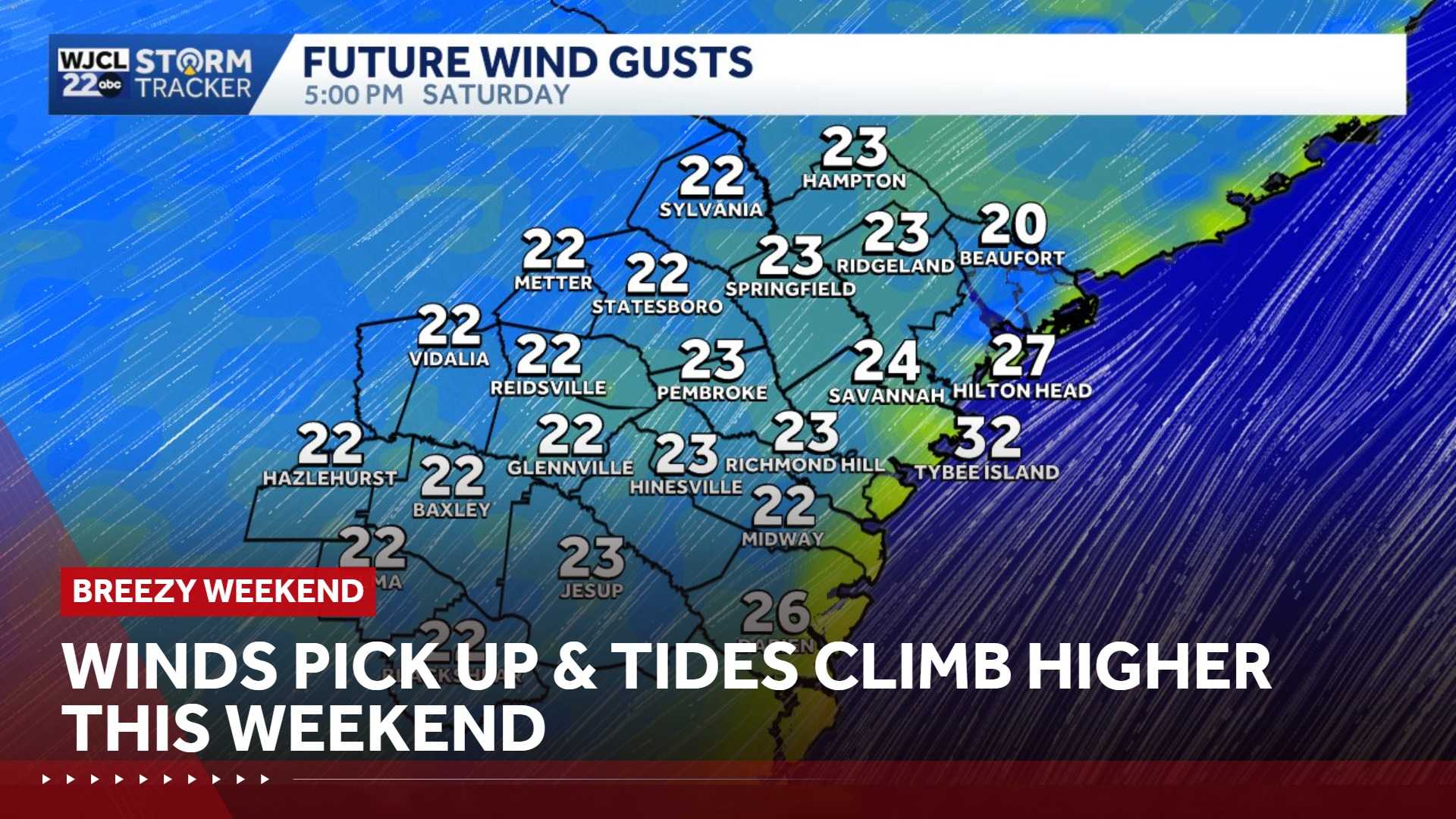 Winds pick up, coastal flooding possible this weekend in Coastal Georgia, Lowcountry