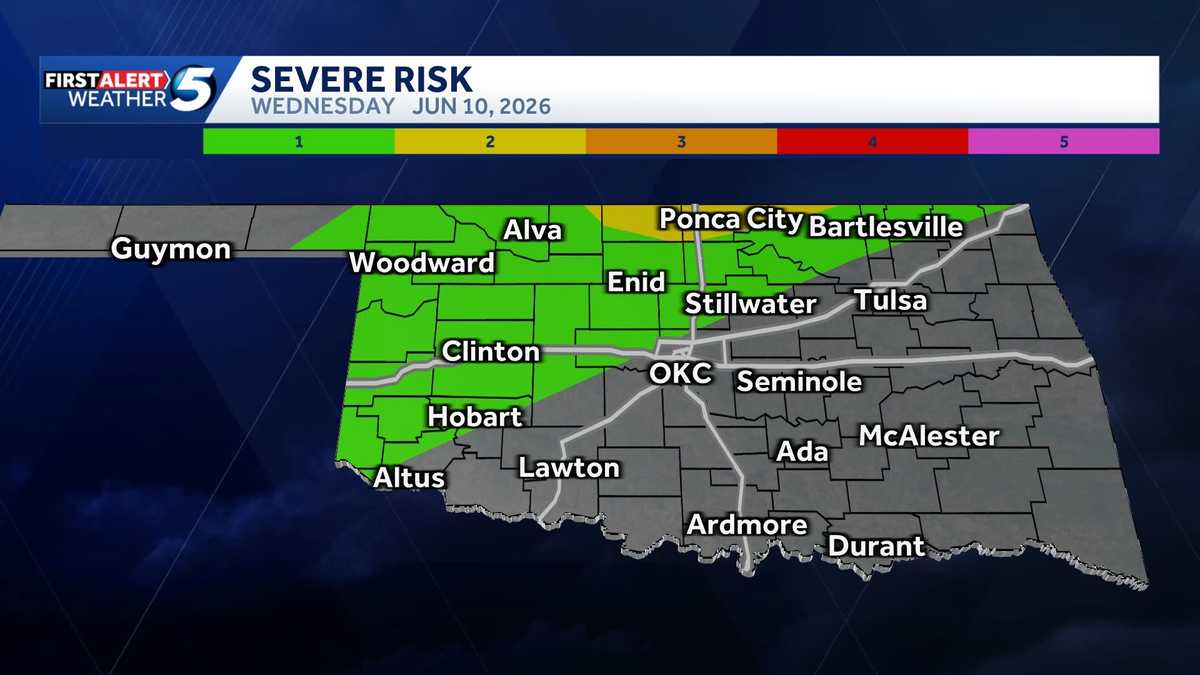 TIMELINE: Storms bring risk of damaging winds and golf ball-sized hail to Oklahoma