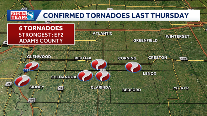 Several tornadoes confirmed in Iowa from recent storms