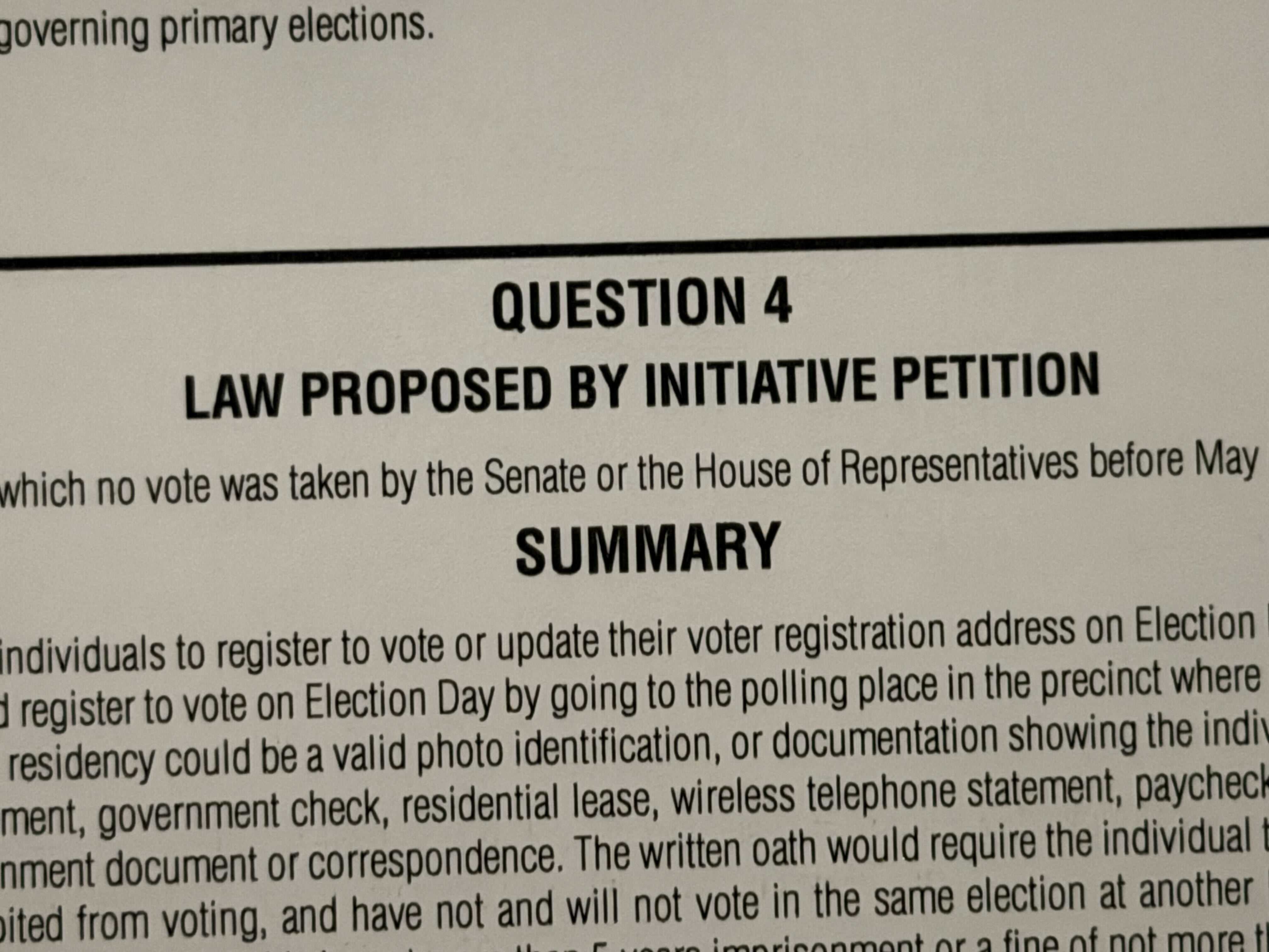 wcvb.com - Phil Tenser - Ballot question 4: Should same-day voter registration be allowed in Mass.?