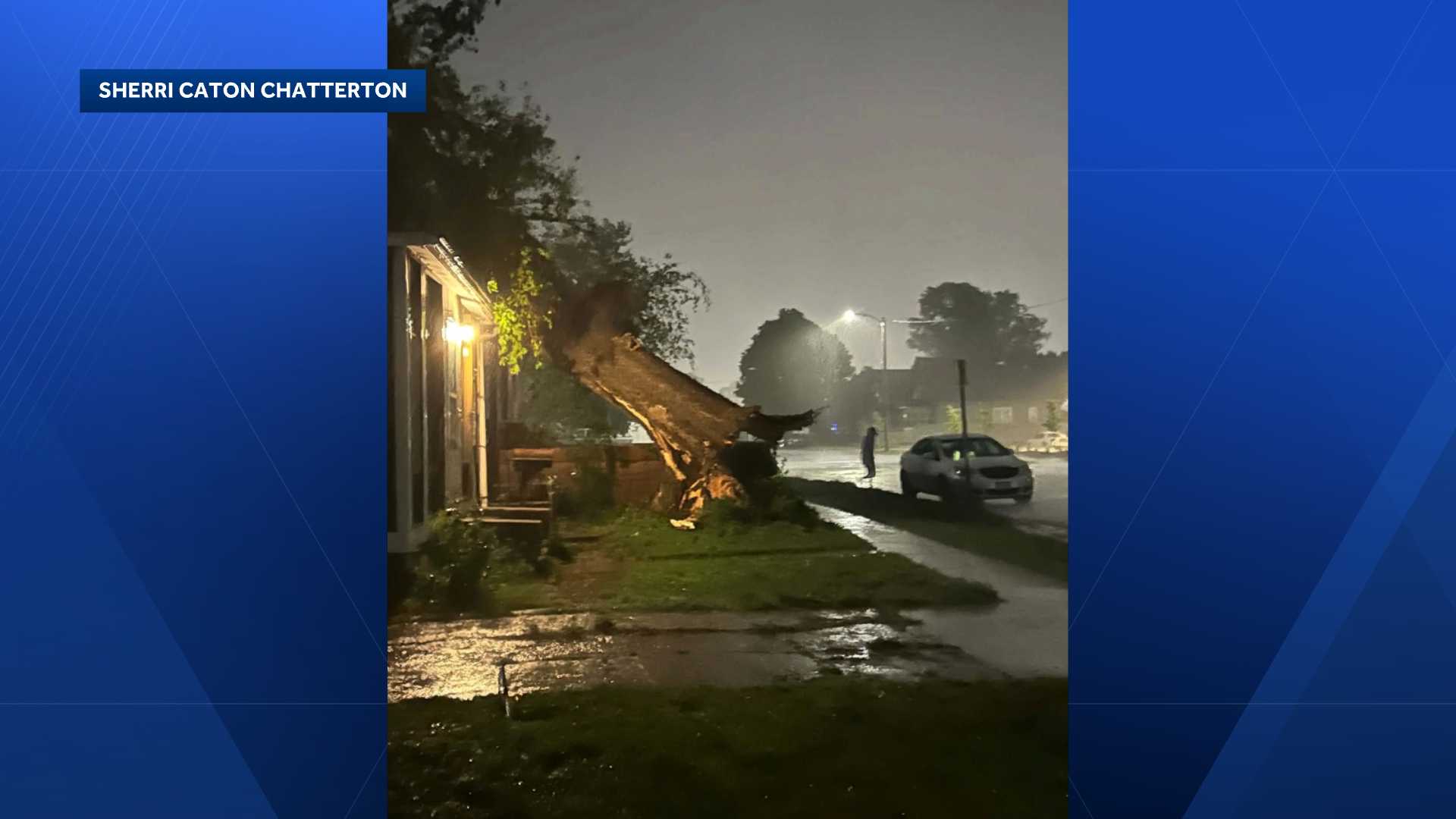 Photos: Damage after tree falls on homes in Council Bluffs during Sunday's severe storms