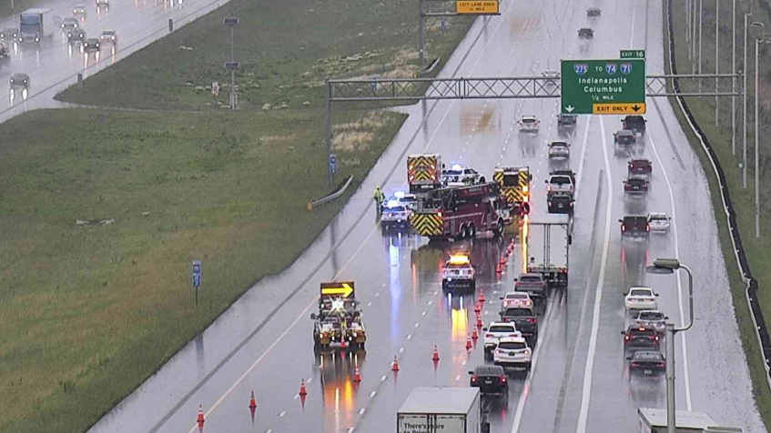 Multiple lanes blocked after crash on Interstate-75 in Sharonville