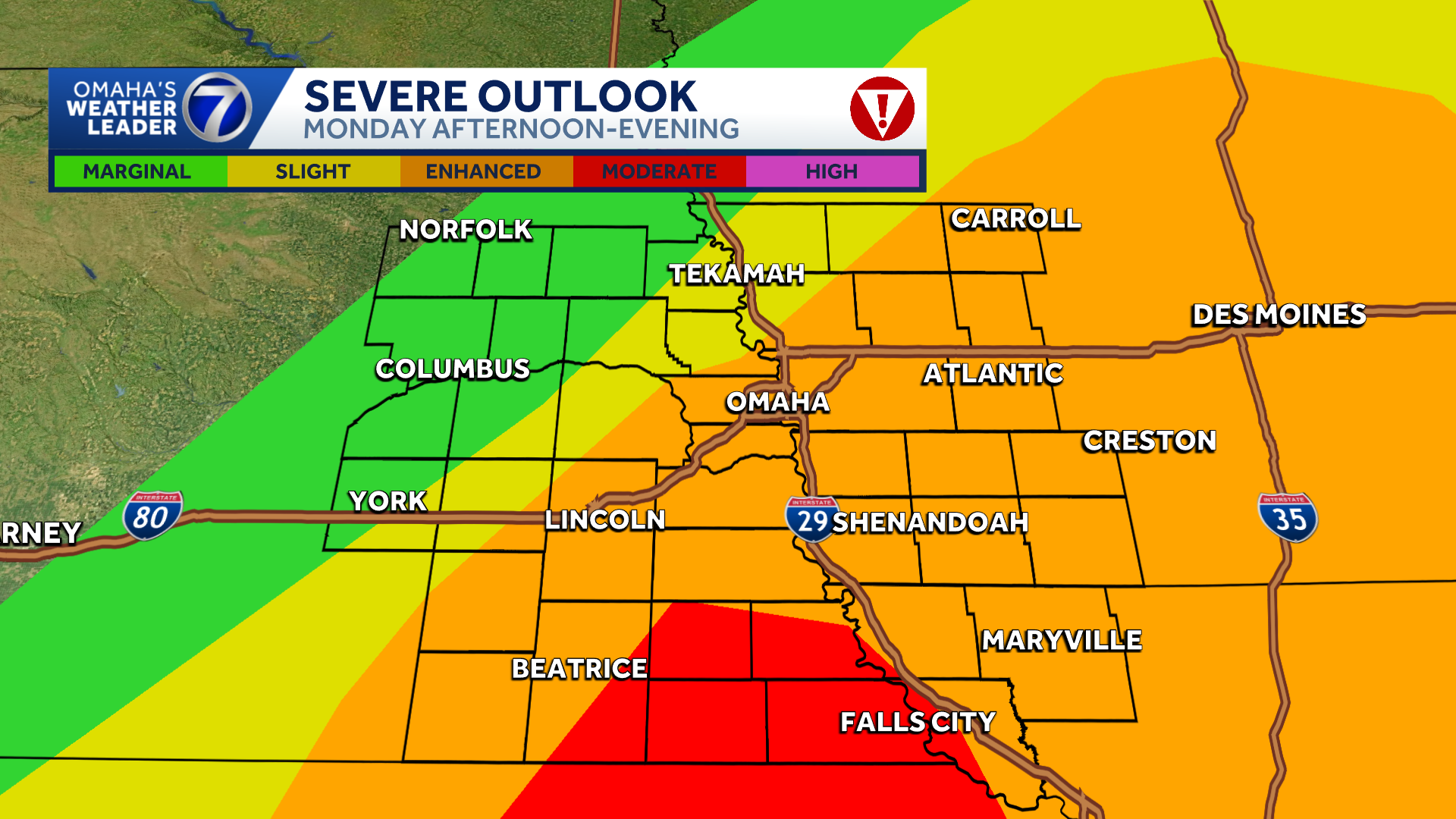 Multiple rounds of severe storms bring tornadoes to southeastern Nebraska on Monday