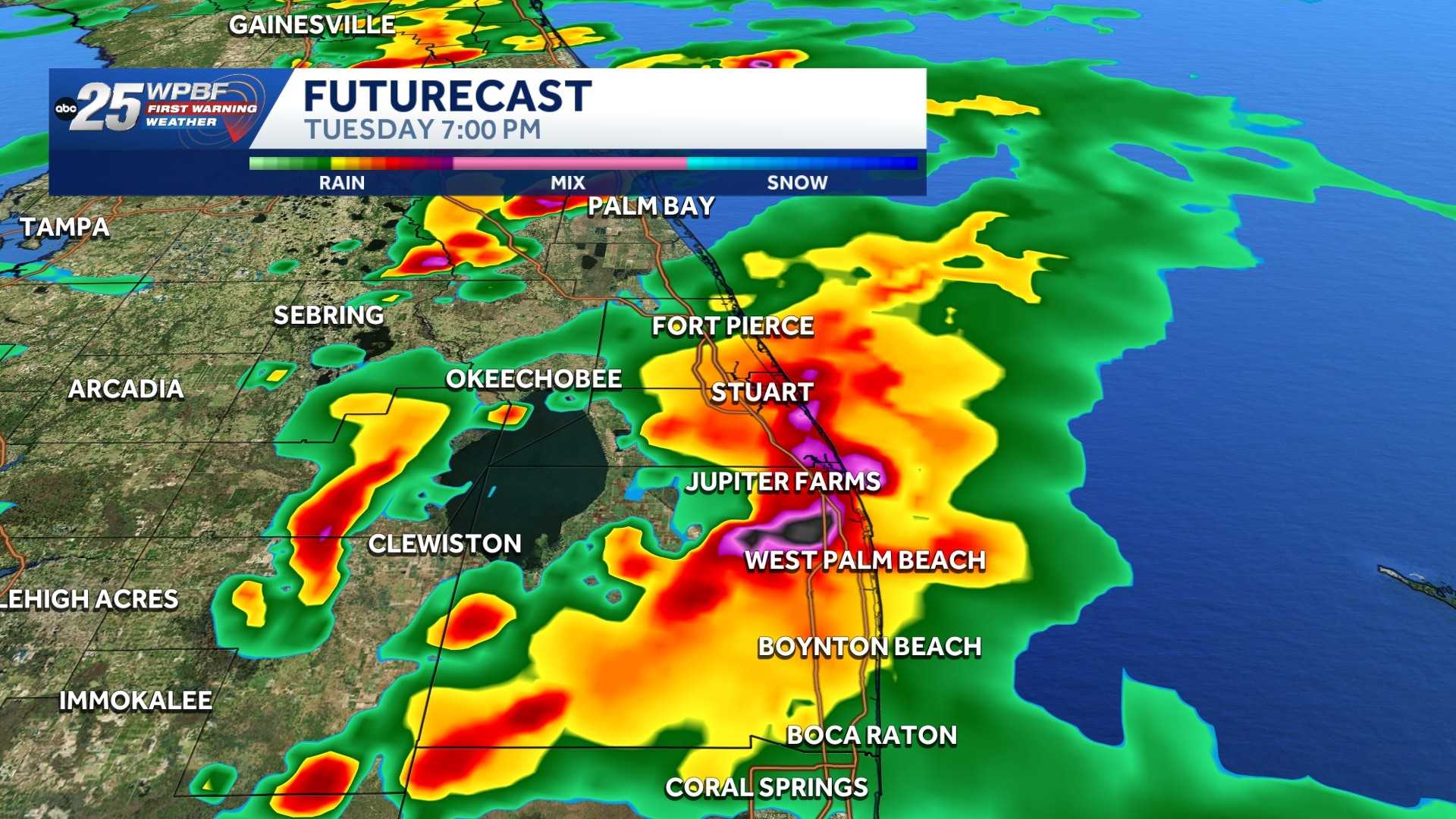 Isolated storms could bring 60 mph winds and hail to Palm Beaches and Treasure Coast
